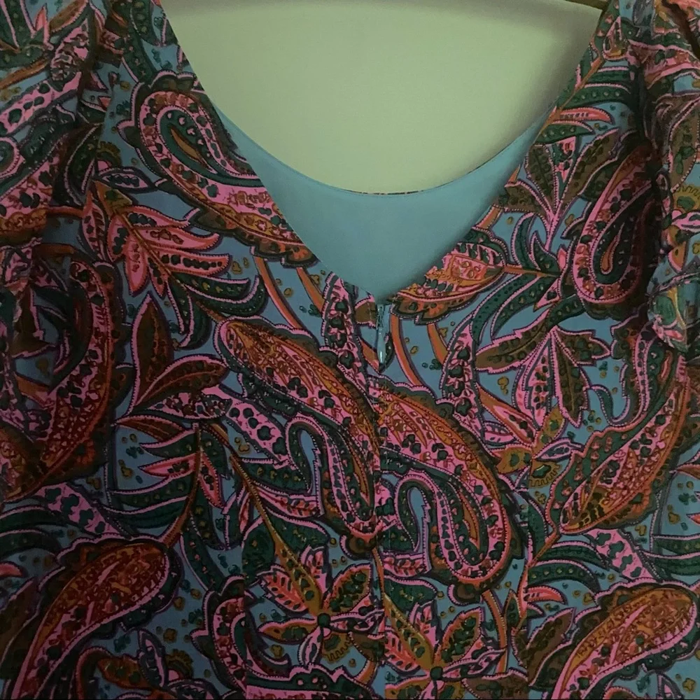 J. Crew Ruffled Paisley Print Silk Shift Dress